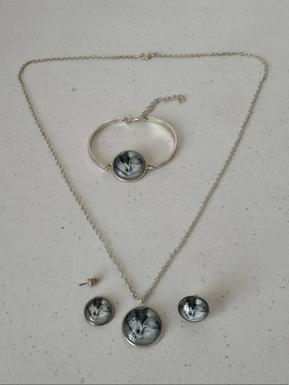 3-pc. Silver-Tone Fox Pendant Jewelry Set - Necklace, Bracelet & Earrings